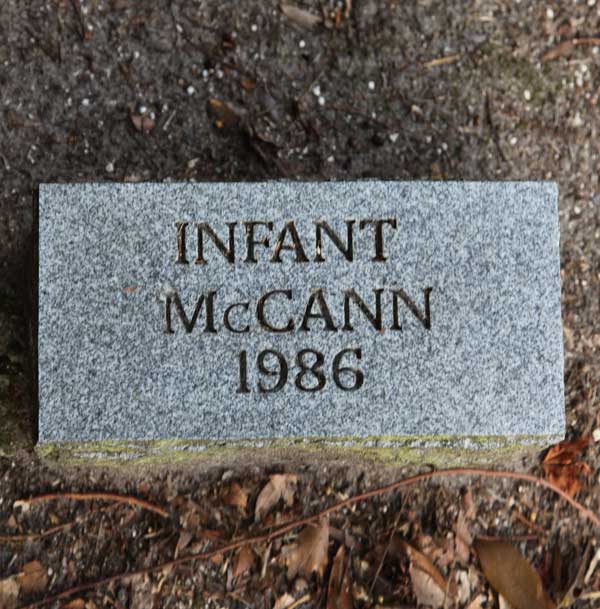 Infant McCann Gravestone Photo