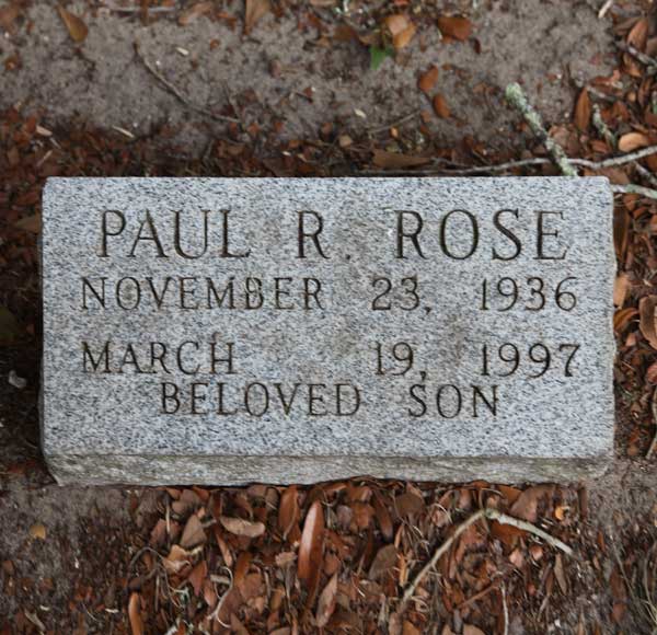 Paul R. Rose Gravestone Photo