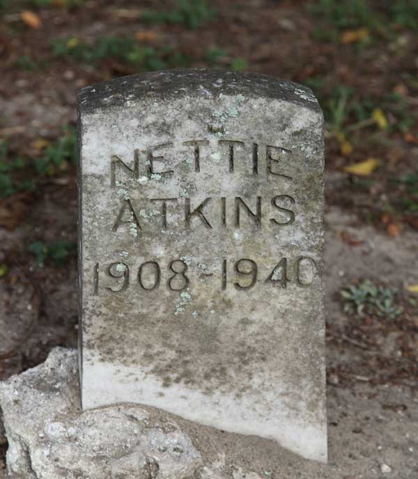 Nettie Atkins Gravestone Photo