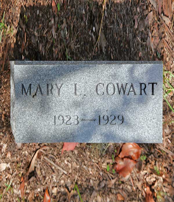 Mary L. Cowart Gravestone Photo