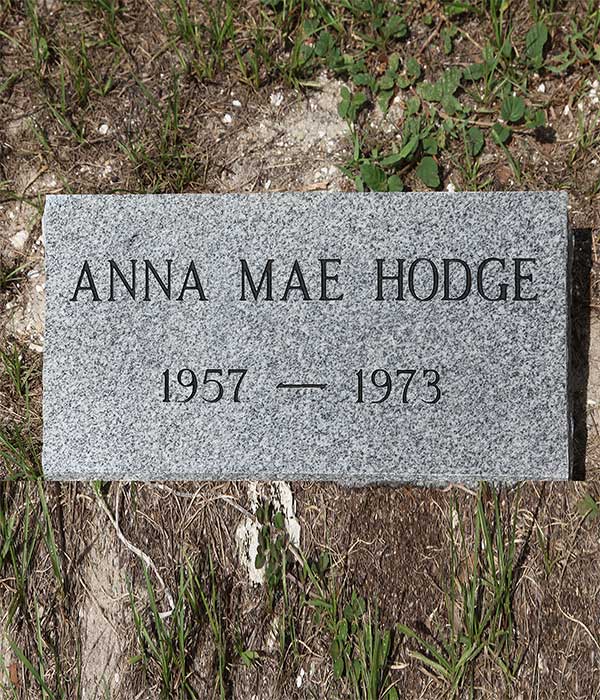 Anna Mae Hodge Gravestone Photo