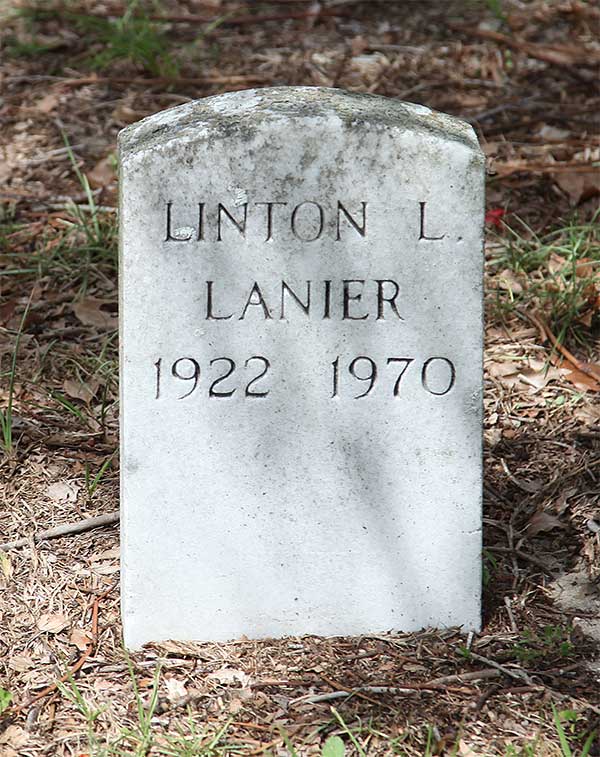 Linton L. Lanier Gravestone Photo
