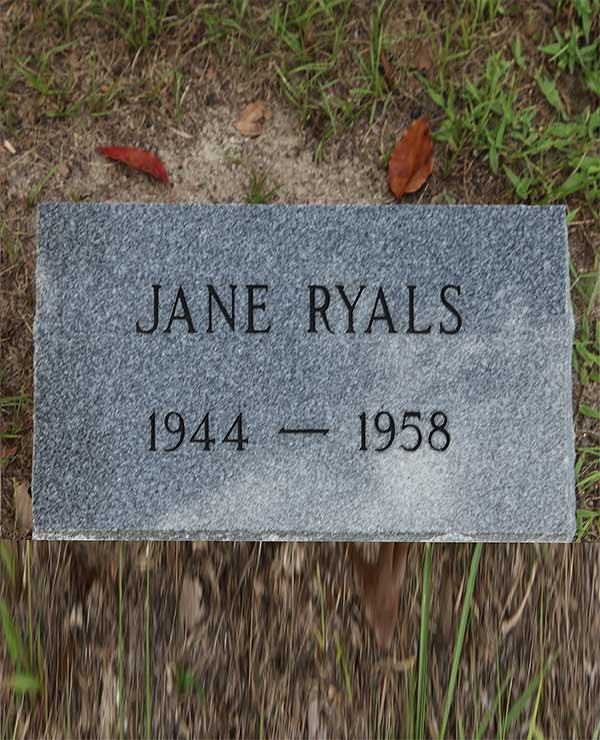 Jane Ryals Gravestone Photo