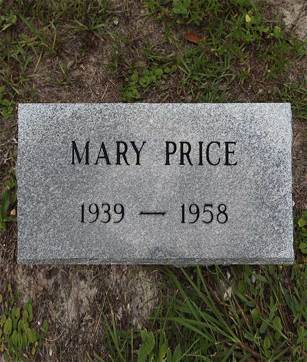 Mary Price Gravestone Photo