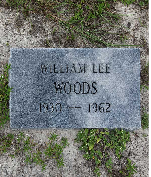 William Lee Woods Gravestone Photo