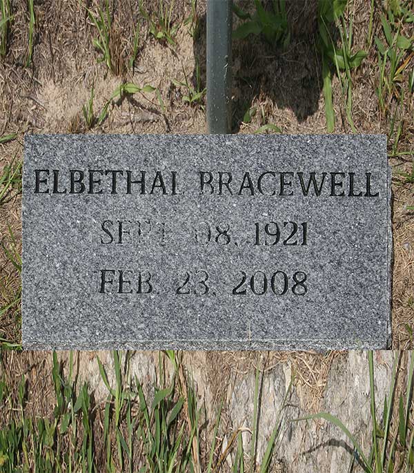 Elebethal Bracewell Gravestone Photo