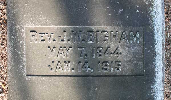 Rev. J. W. Bigham Gravestone Photo