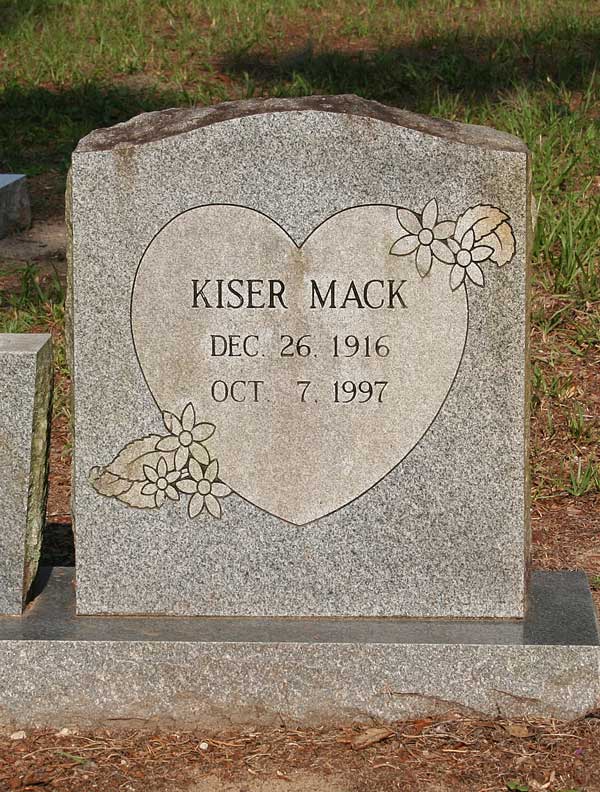 Kiser Mack Gravestone Photo