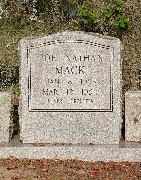 Joe Nathan Mack Gravestone Photo