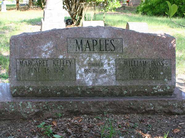 Margaret Kelley & William Ross Maples Gravestone Photo