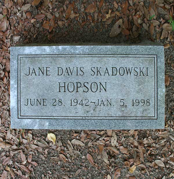 Jane Davis Skadowski Hopson Gravestone Photo