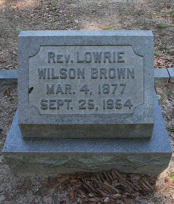 Rev. Lowrie Wilson Brown Gravestone Photo