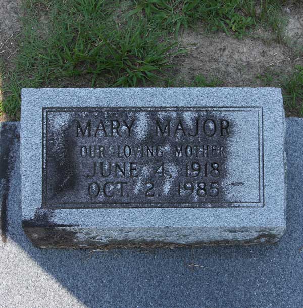 Mary Major Gravestone Photo