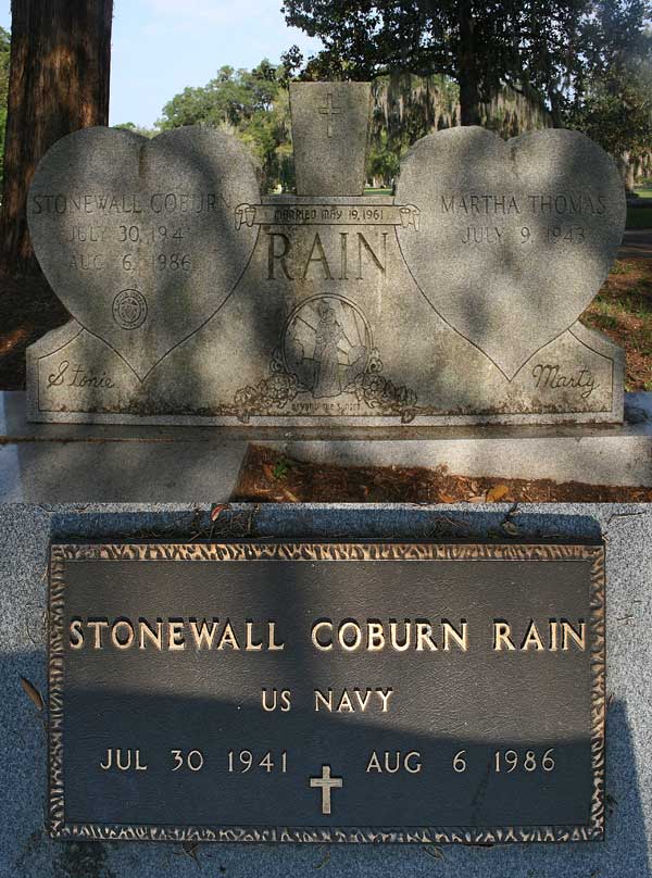 Stonewall Coburn & Martha Thomas Rain Gravestone Photo