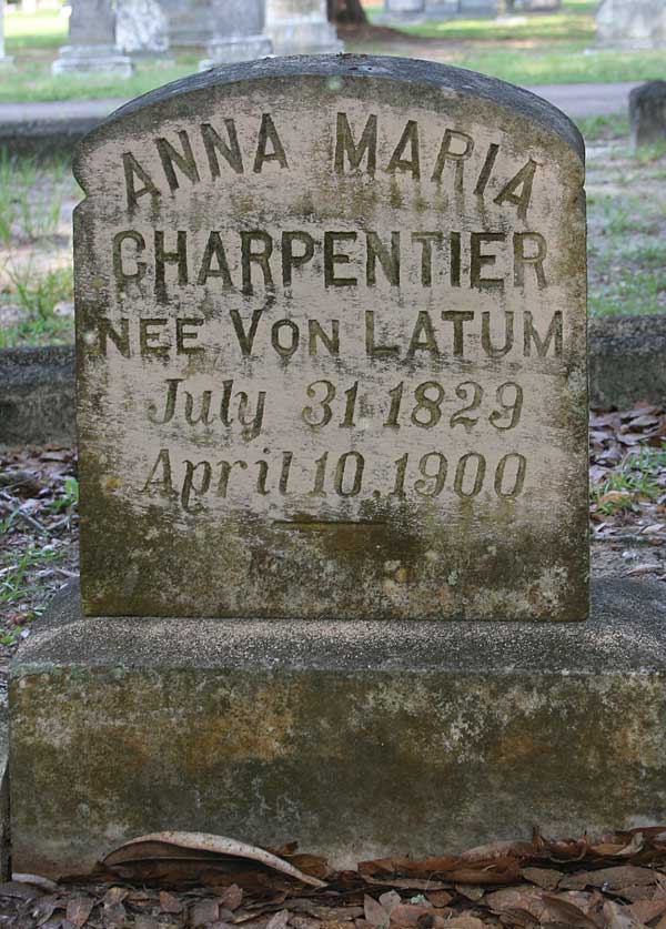 Anna Maria Charpentier Gravestone Photo