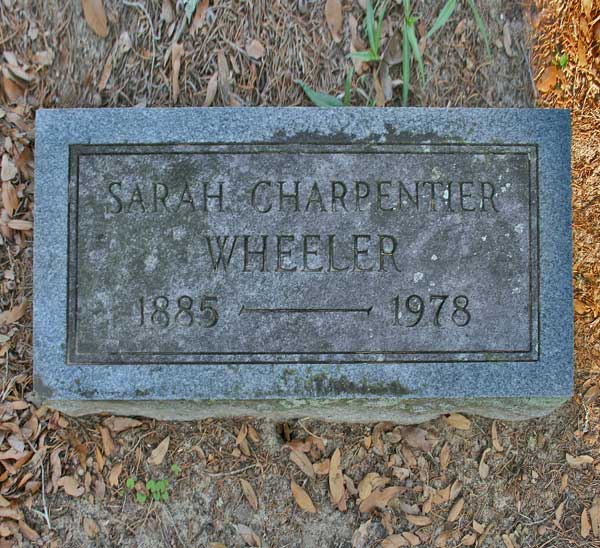 Sarah Charpentier Wheeler Gravestone Photo