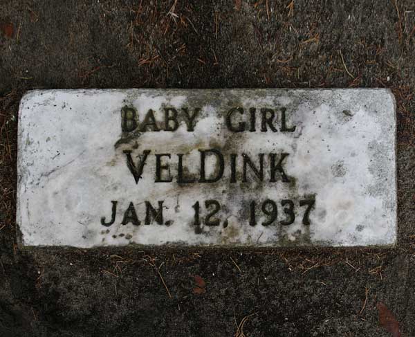 Baby Girl VelDink Gravestone Photo