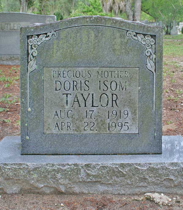 Doris Isom Taylor Gravestone Photo
