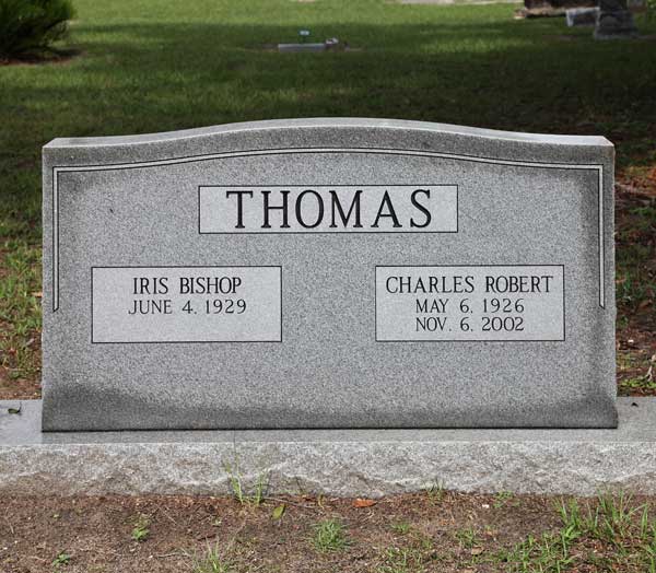 Iris Bishop & Charles Robert Thomas Gravestone Photo