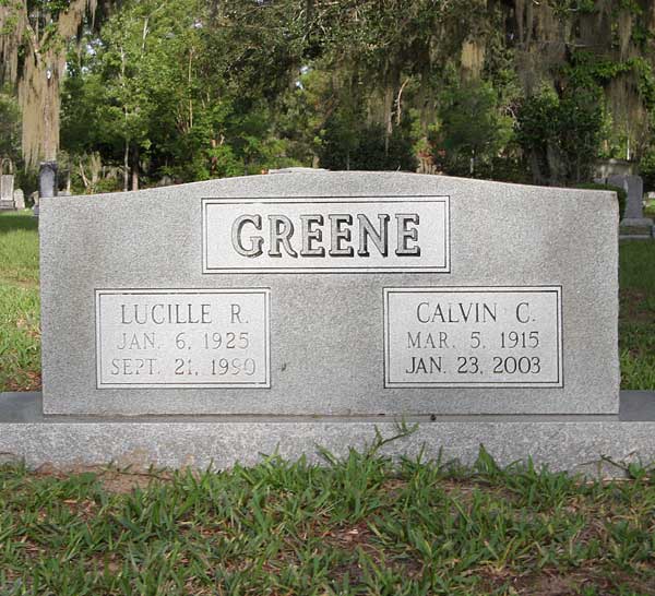 Lucille R. & Calvin C. Greene Gravestone Photo