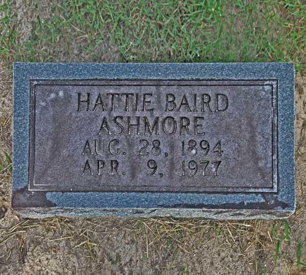 Hattie Baird Ashmore Gravestone Photo