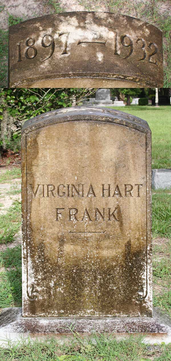Virginia Hart Frank Gravestone Photo
