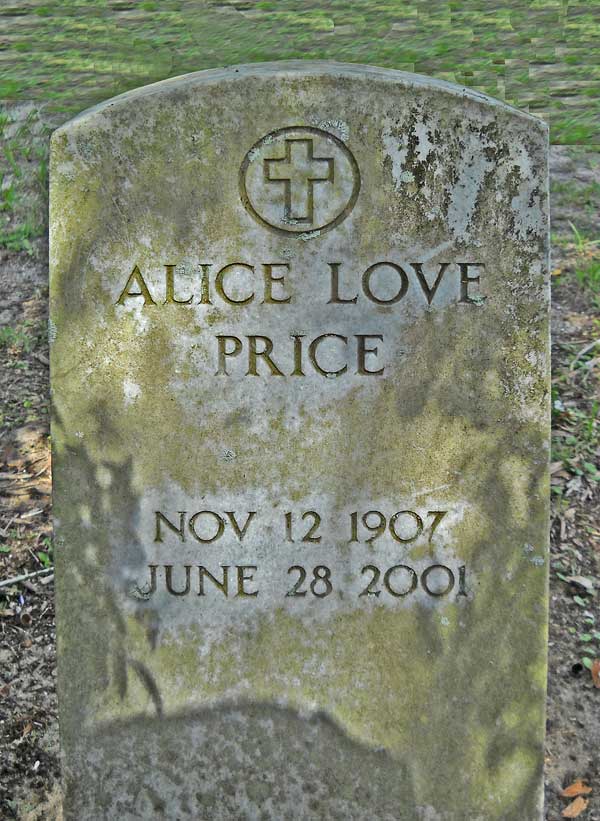 Alice Love Price Gravestone Photo