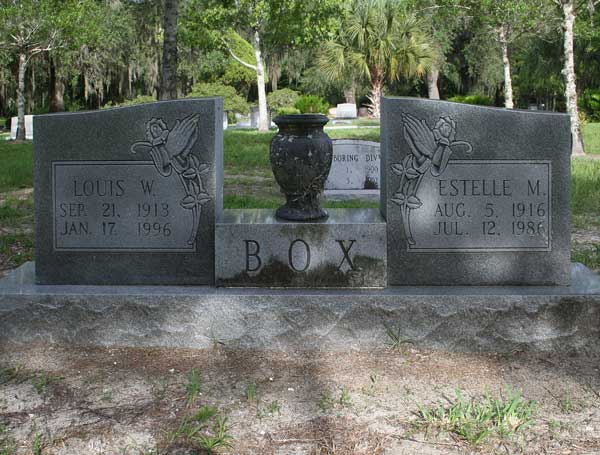 Louis W. & Estelle M. Box Gravestone Photo