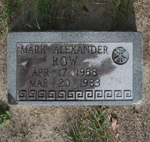 Mark Alexander Row Gravestone Photo