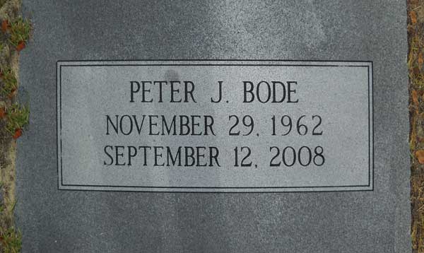 Peter J. Bode Gravestone Photo