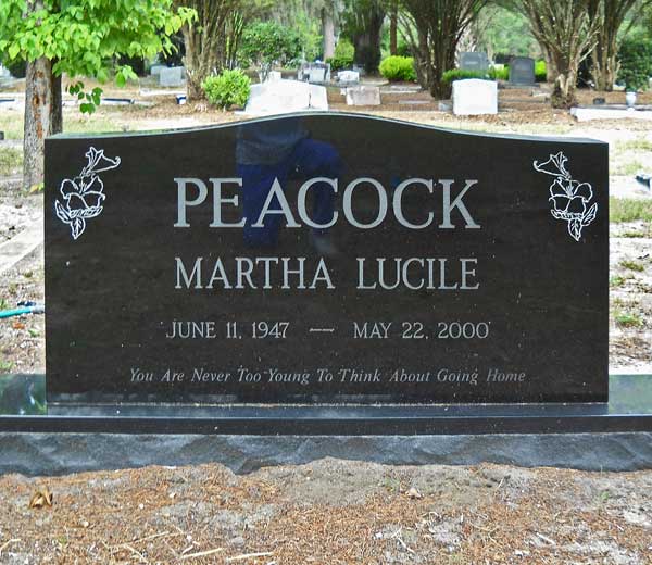 Martha Lucile Peacock Gravestone Photo