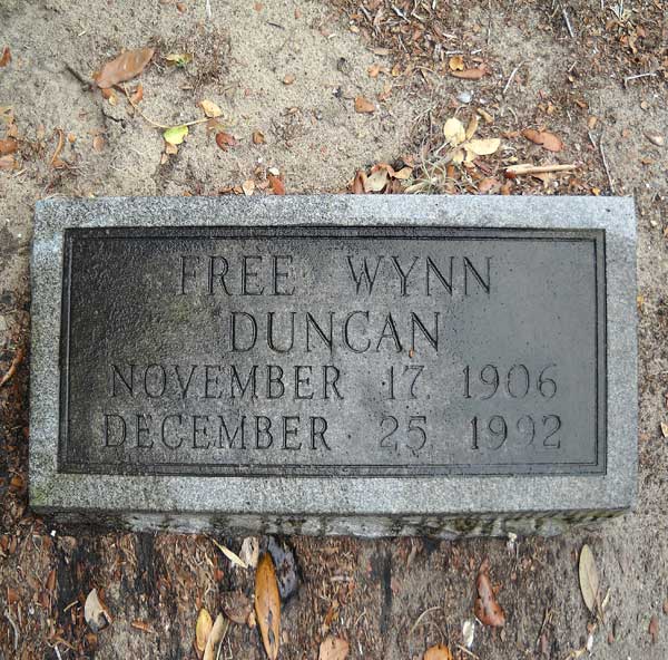 Free Wynn Duncan Gravestone Photo
