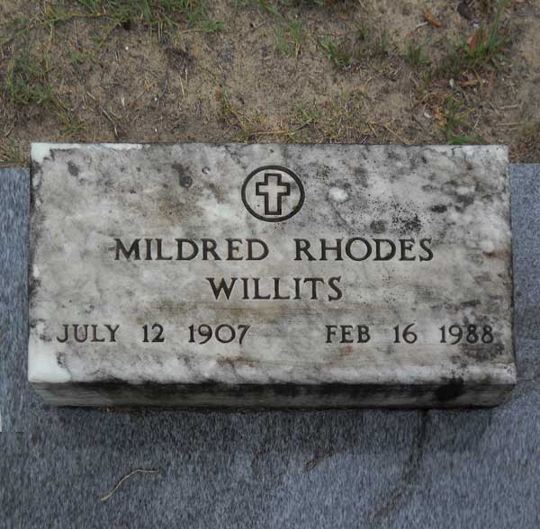 Mildred Rhodes Willits Gravestone Photo