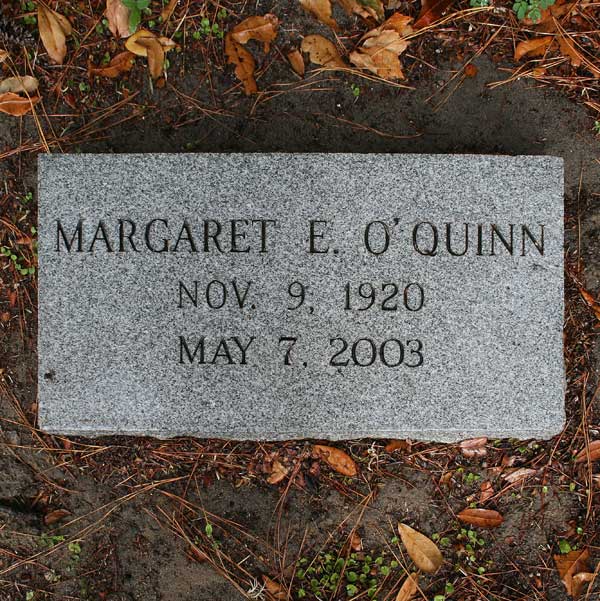 Margaret E. O'Quinn Gravestone Photo