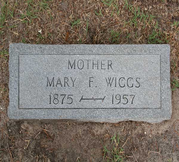 Mary F. Wiggs Gravestone Photo