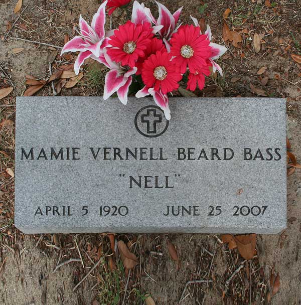 Mamie Vernell Beard Bass Gravestone Photo