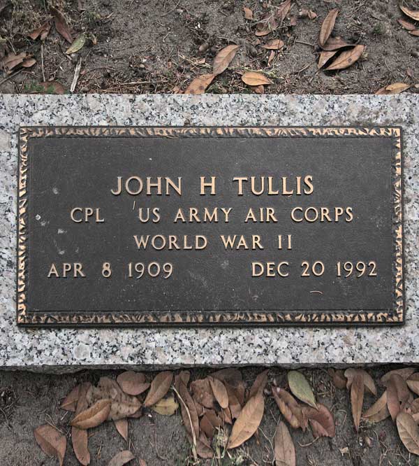 John H. Tullis Gravestone Photo