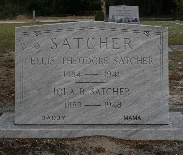 Ellis Theodore & Iola B. Satcher Gravestone Photo