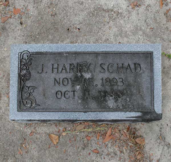 J. Harry Schad Gravestone Photo