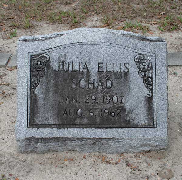 Julia Ellis Schad Gravestone Photo