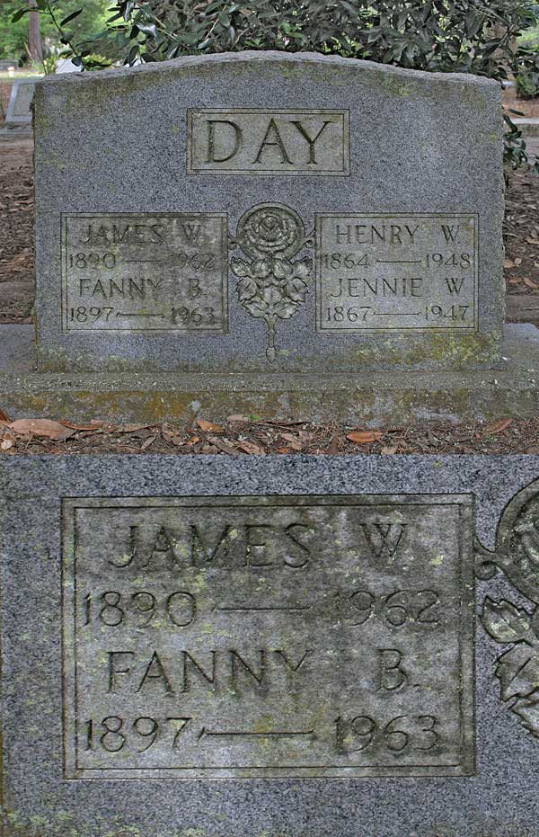 James W. & Fanny B. Day Gravestone Photo