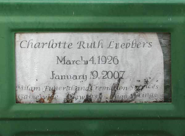 Charlotte Ruth Leubbers Gravestone Photo