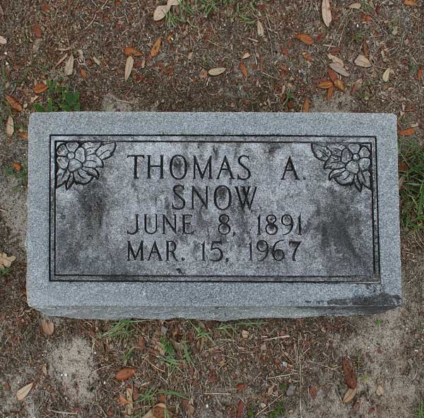 Thomas A. Snow Gravestone Photo