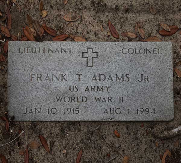 Frank T. Adams Gravestone Photo