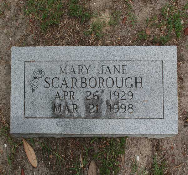 Mary Jane Scarborough Gravestone Photo