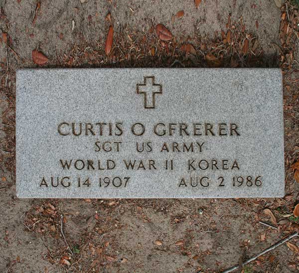 Curtis O. Gfrerer Gravestone Photo