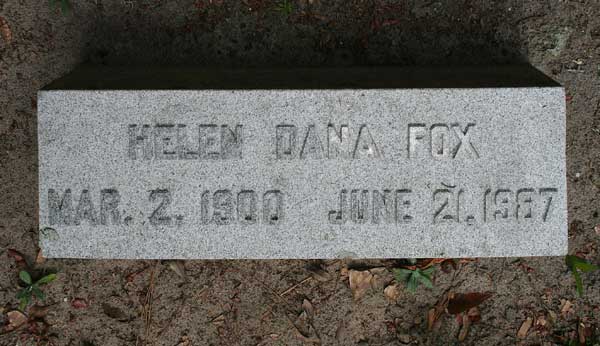 Helen Dana Fox Gravestone Photo