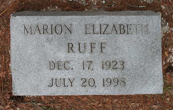Marion Elizabeth Ruff Gravestone Photo