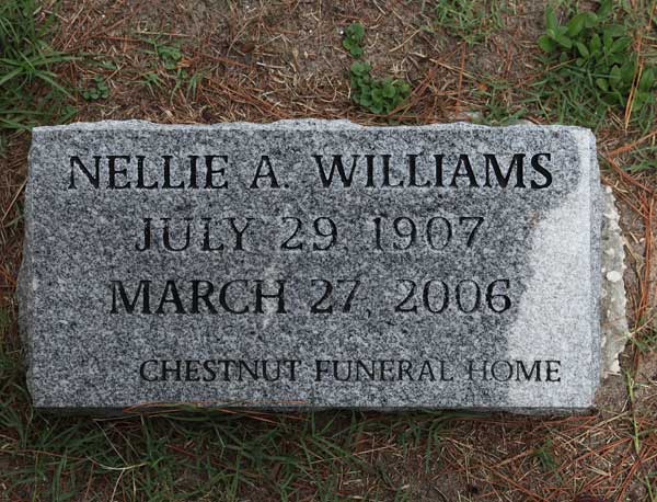 Nellie A. Williams Gravestone Photo