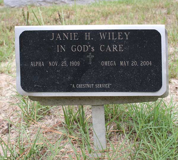 Janie H. Wiley Gravestone Photo